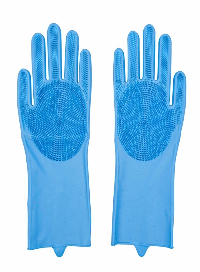 ADIL'S Adil’s Pet Grooming Gloves for Cats & Dogs, Waterproof pet Bathing Hand Gloves Design for Shower, Massage, scrubbing, Color: Blue, Pair of 1 (Blue) - Image 1